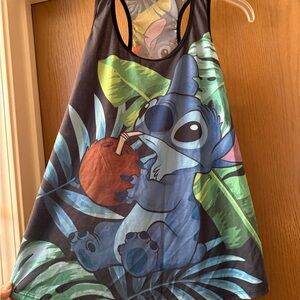Disney Black and Blue Stitch Tank Top